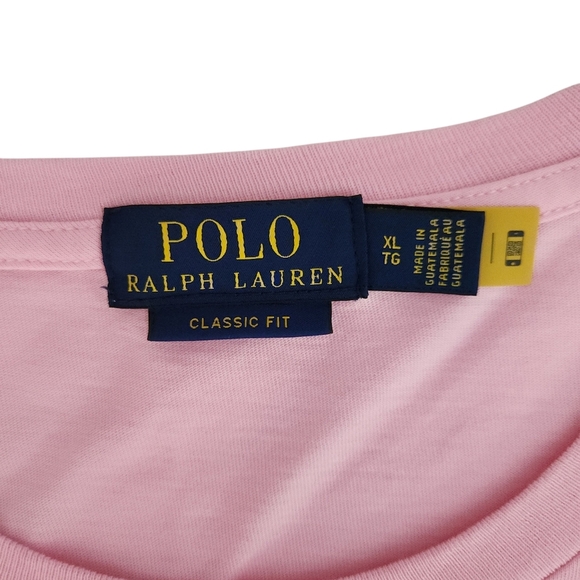 POLO RALPH LAUREN Pink Signature Logo T-Shirt classic fit XL - Picture 5 of 9